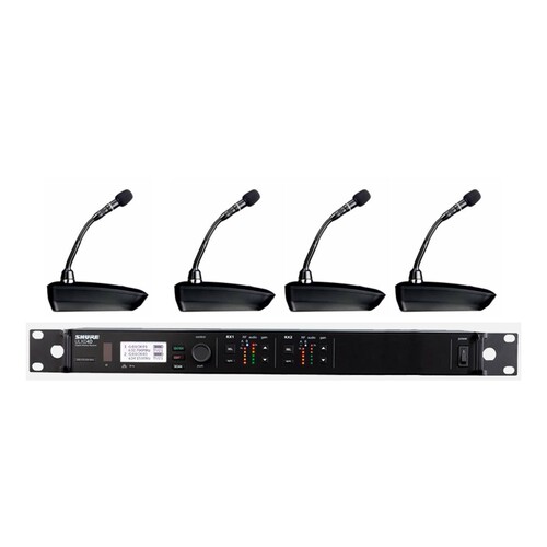 SHURE 舒尔ULXD4Q/ULXD8+MX415一拖四数字无线会议话筒