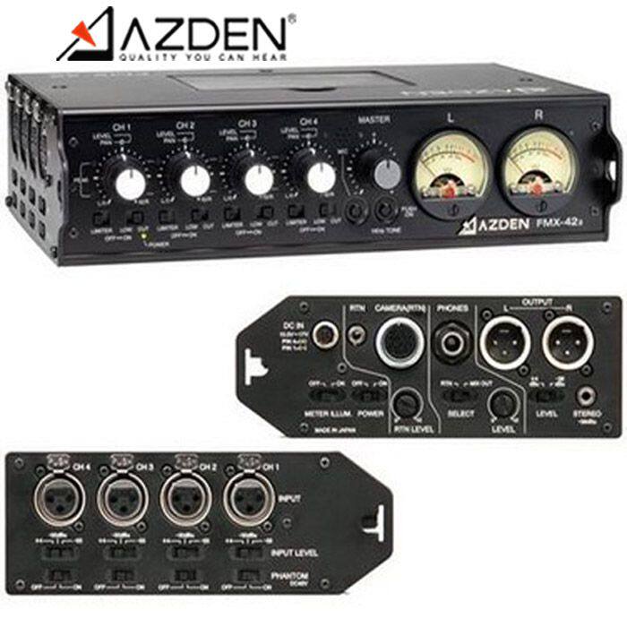 阿兹丹AZDEN FMX-42a四通道户外便携式影视同期录音外景调音台