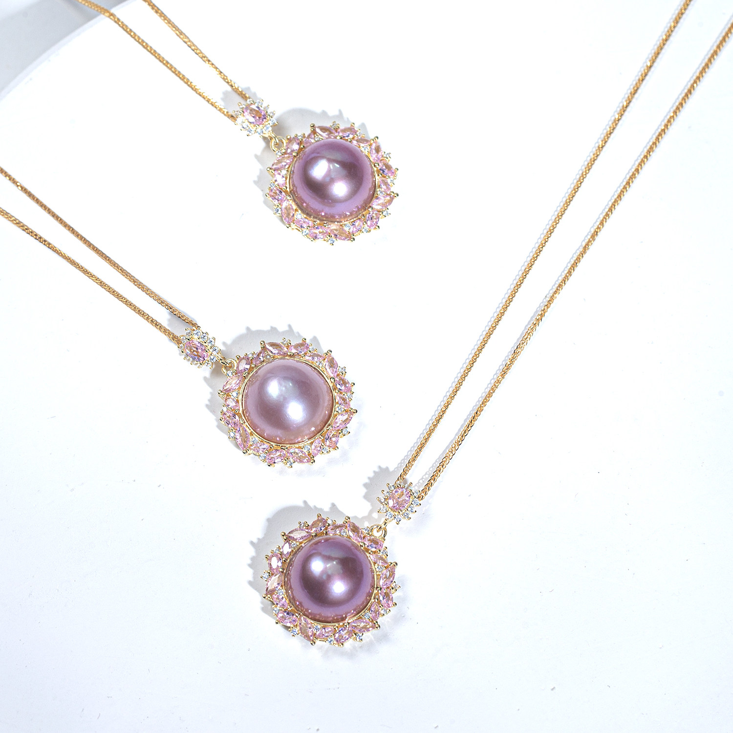 【紫嫣】6A级淡水炫彩马贝吊坠重工精工艺13-14mm