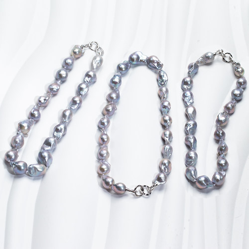 【蓝血贵族】天然淡水满串巴洛克不规则项链（多样性发货发一）