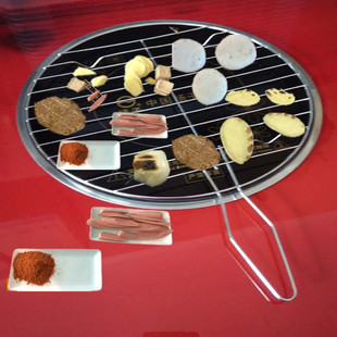 烧烤网家用韩式不锈钢简易烧烤架电陶炉专用烤豆腐烤粑粑架烤土豆