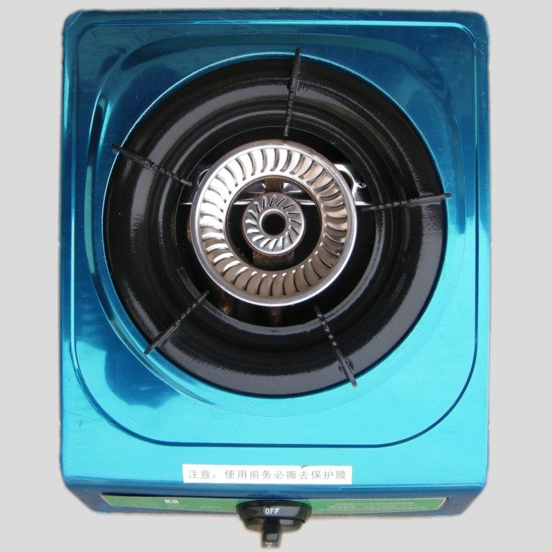 沼气灶绿百合2021家用台式单眼灶加厚不锈钢面板农村粪便节能炉头