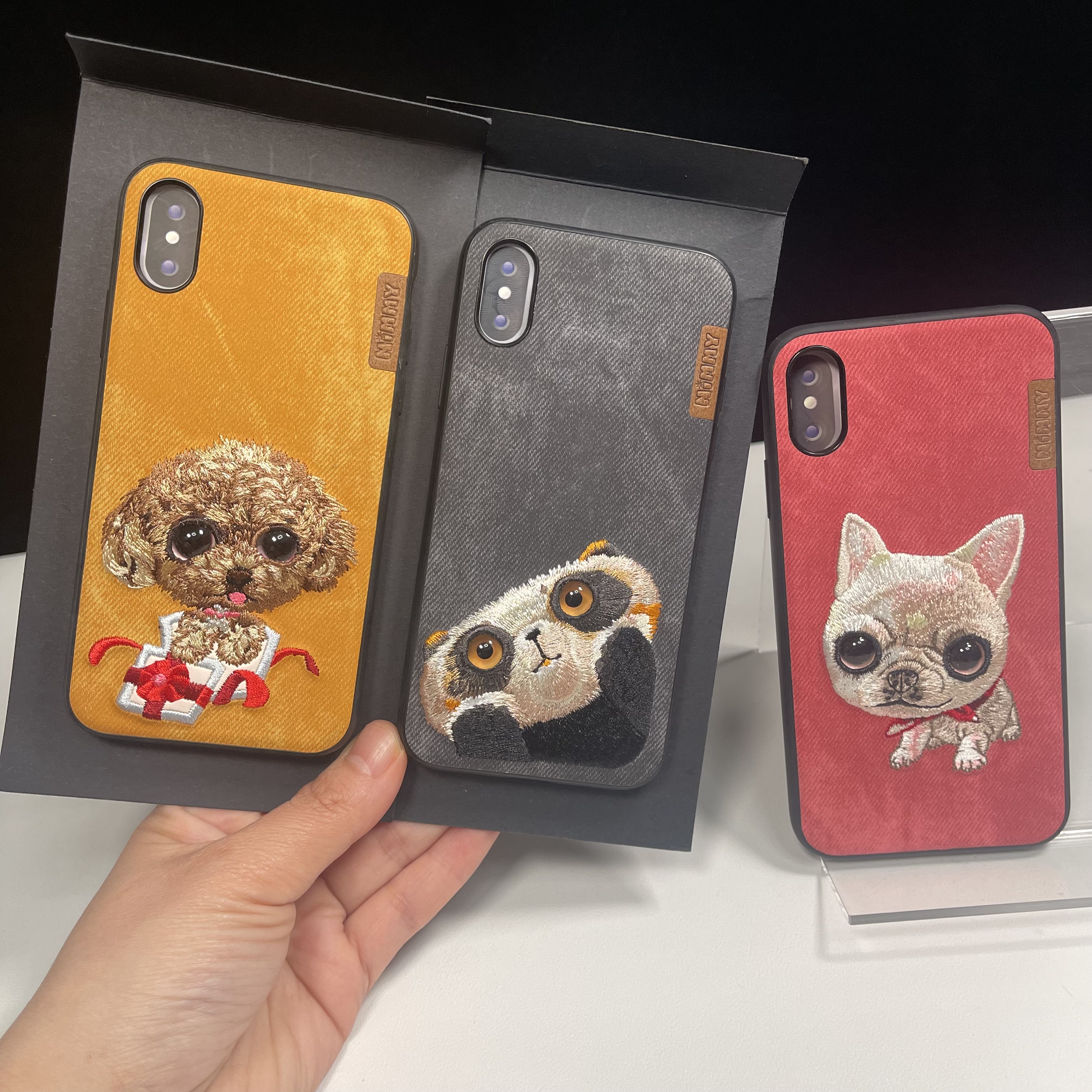 X/XSmax手机壳清cang~卡通可爱手机壳适用于苹果iphoneX保护套你米nimmy刺绣狗狗