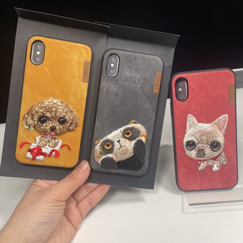 X/XSmax手机壳清cang~卡通可爱手机壳适用于苹果iphoneX保护套你米nimmy刺绣狗狗