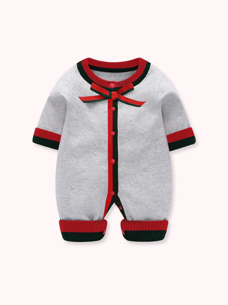 BABY CLOTHES SPRING AND AUTUMN ONESIES BABY GIRLS KNITTED HA CLOTHES NEWBORNS FULL MOON SPRING CLOTHES FOREIGN SWEATERS OUTINGS