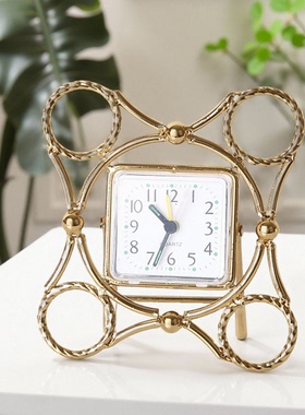 合金支架天然玛瑙石盘矿石座钟