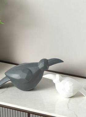 抽象创意陶瓷黑白折纸软装饰品