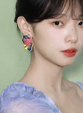 西迟原创设计树脂女海洋耳环