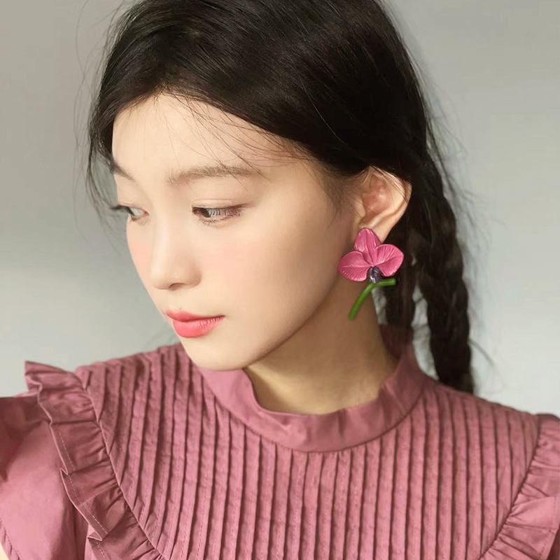 花海系蝴蝶兰设计师无耳洞可戴