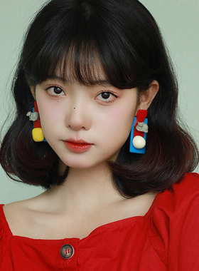 西迟树脂女小海狸耳环