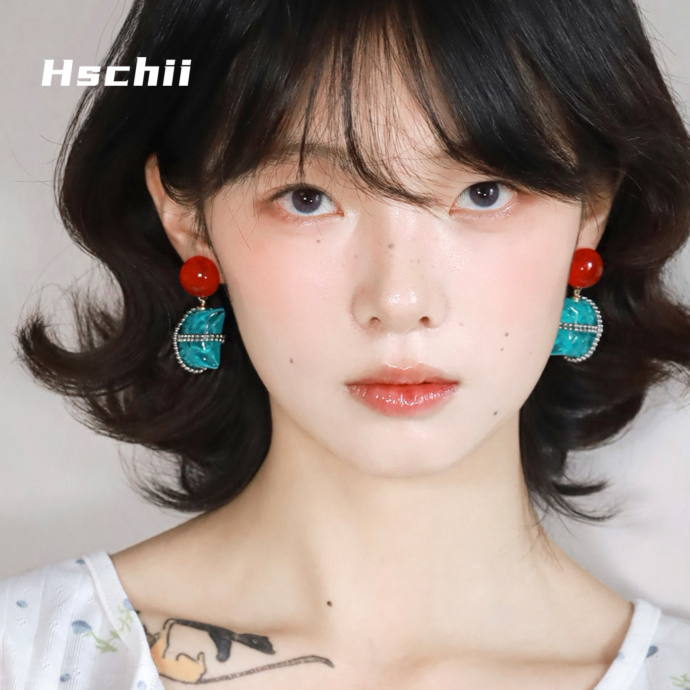 西迟水波纹包包耳环女气质百搭原创设计小众高级感耳钉耳饰耳夹