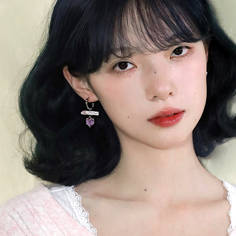 西迟原创设计女巴洛克紫耳扣