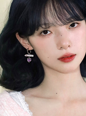 西迟原创设计女巴洛克紫耳扣