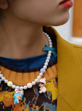 原创设计雀斑公仔特色毛衣链