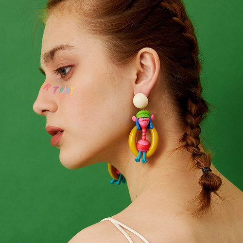 原创高级感可爱耳饰女亚克力耳夹