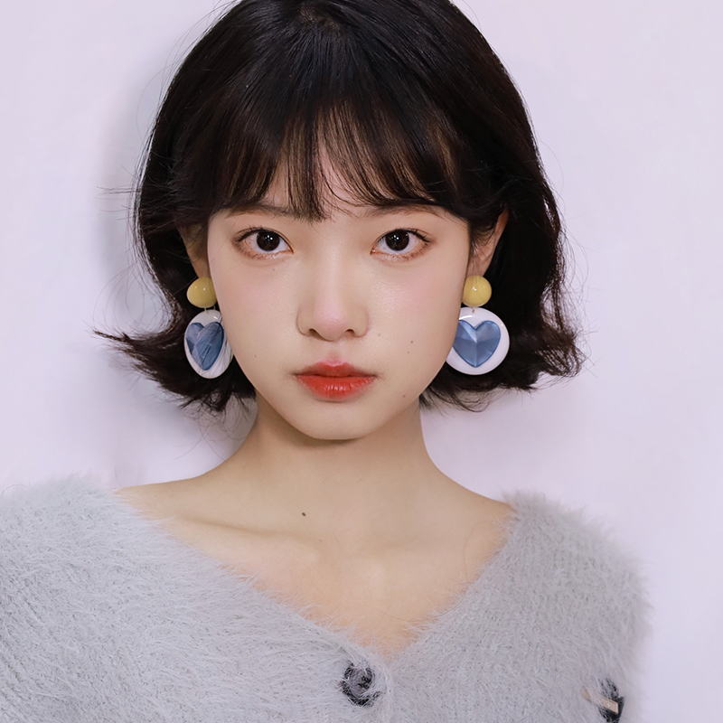 西迟原创设计树脂女切面耳环