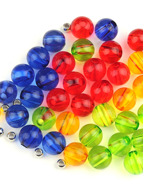亚克力珠子大珠手工DIY车挂配件手工圆珠穿珠大红宝蓝天蓝绿色粉