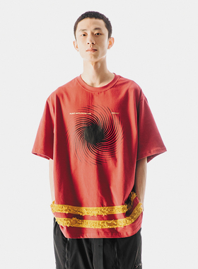 FLOAT原创设计时装款夏季圆领短袖t恤男时尚宽松休闲半袖上衣潮牌