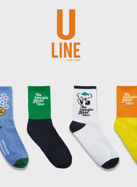 FLOAT ULINE潮牌袜子男士长袜ins棉网红短袜个性运动高帮中筒袜