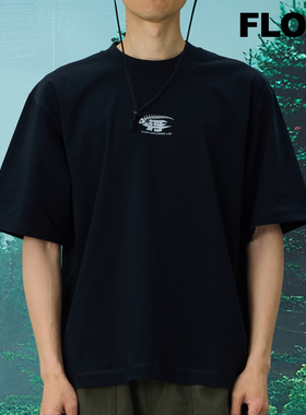 FLOAT钓鱼佬原创鱼骨反光印花索罗娜夏季户外凉感短袖宽松T恤