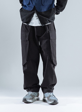 FLOAT潮牌工装裤男士多口袋机能束脚裤ins超火大码宽松休闲长裤