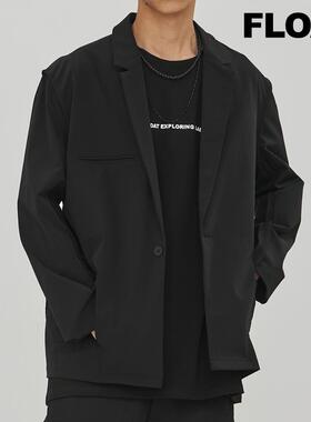 FLOAT 潮流时尚西装外套春秋新款简约休闲男宽松百搭西服上衣外套
