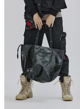 FLOAT 设计师款大容量加厚编织布指南针拉链托特包