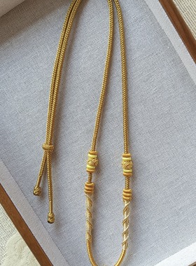 手工编织吊坠绳黄色配色长度约70cm粗2-3mm可调节颜色多选