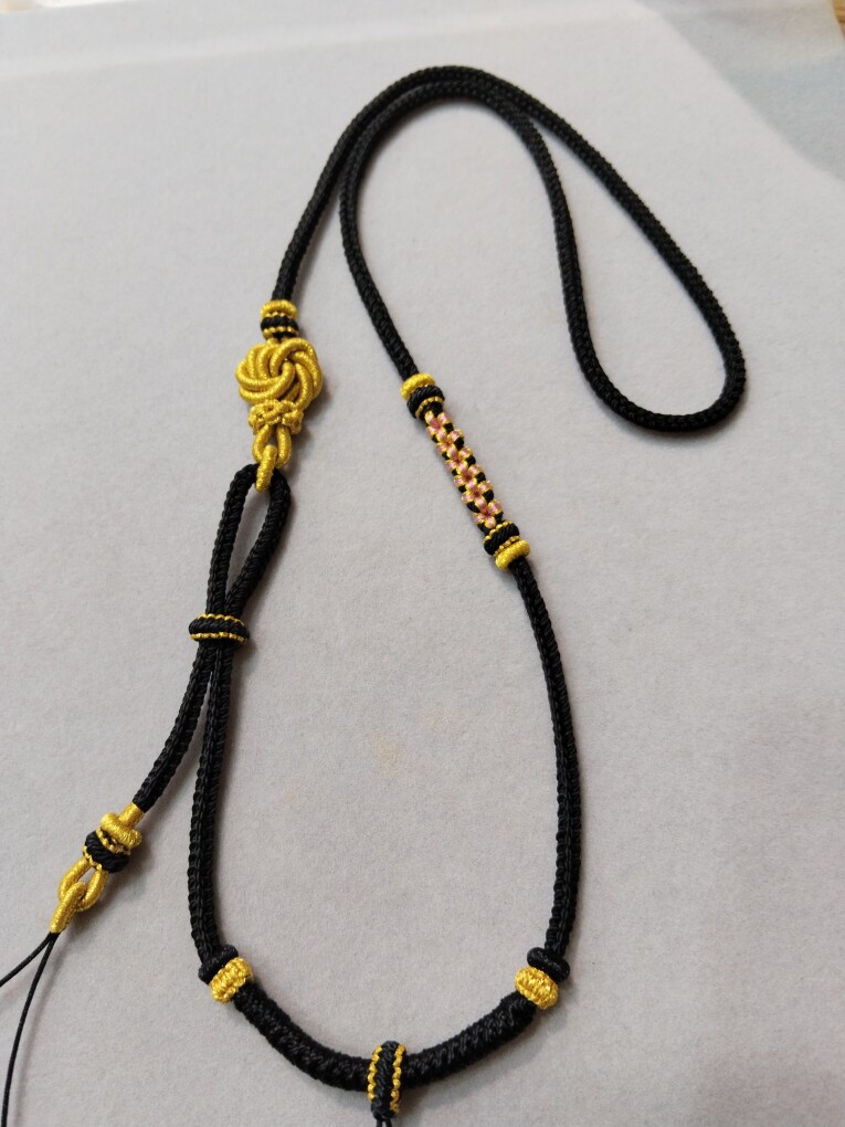 手编八股编曼陀罗金刚结侧调节项链绳