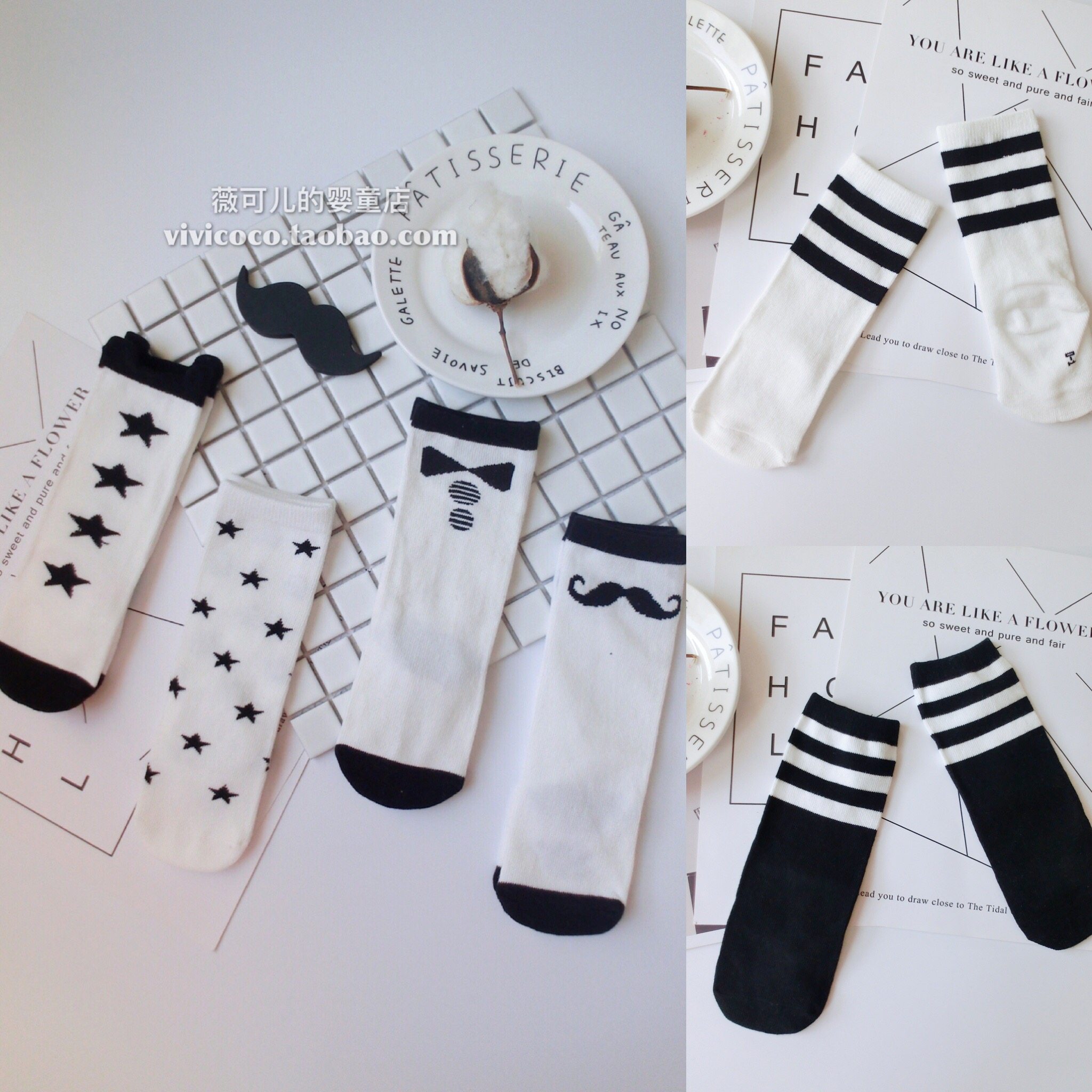 可可妈春秋新品婴儿袜纯棉儿童袜高筒足球袜新生儿松口婴幼儿中筒
