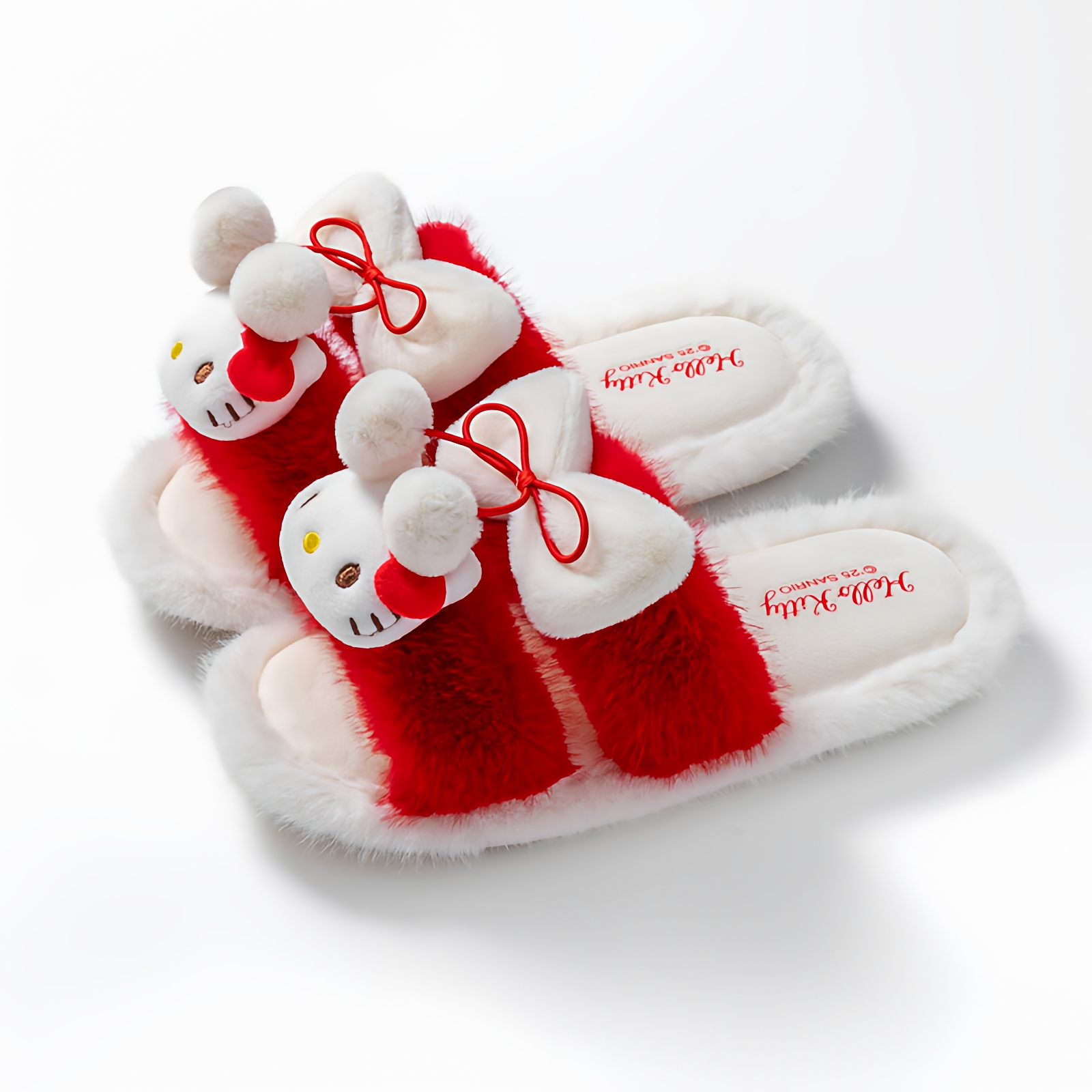 三丽鸥helloKitty联名女拖鞋家居室内防滑毛毛拖鞋棉拖鞋kt猫可爱