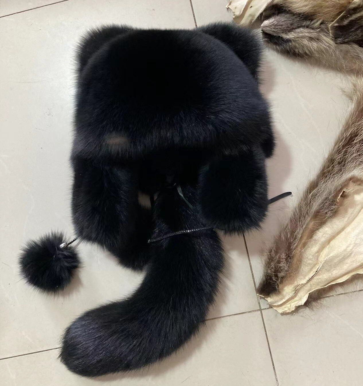 男女狐狸毛霸王超萌儿童熊猫浣熊帽秋冬护耳户外旅游拍照亲子滑雪
