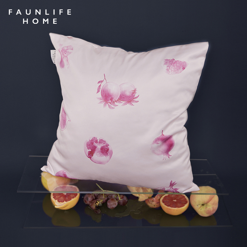 【牧神午后】原创设计缎面多色水果印花抱枕靠枕靠垫靠背垫