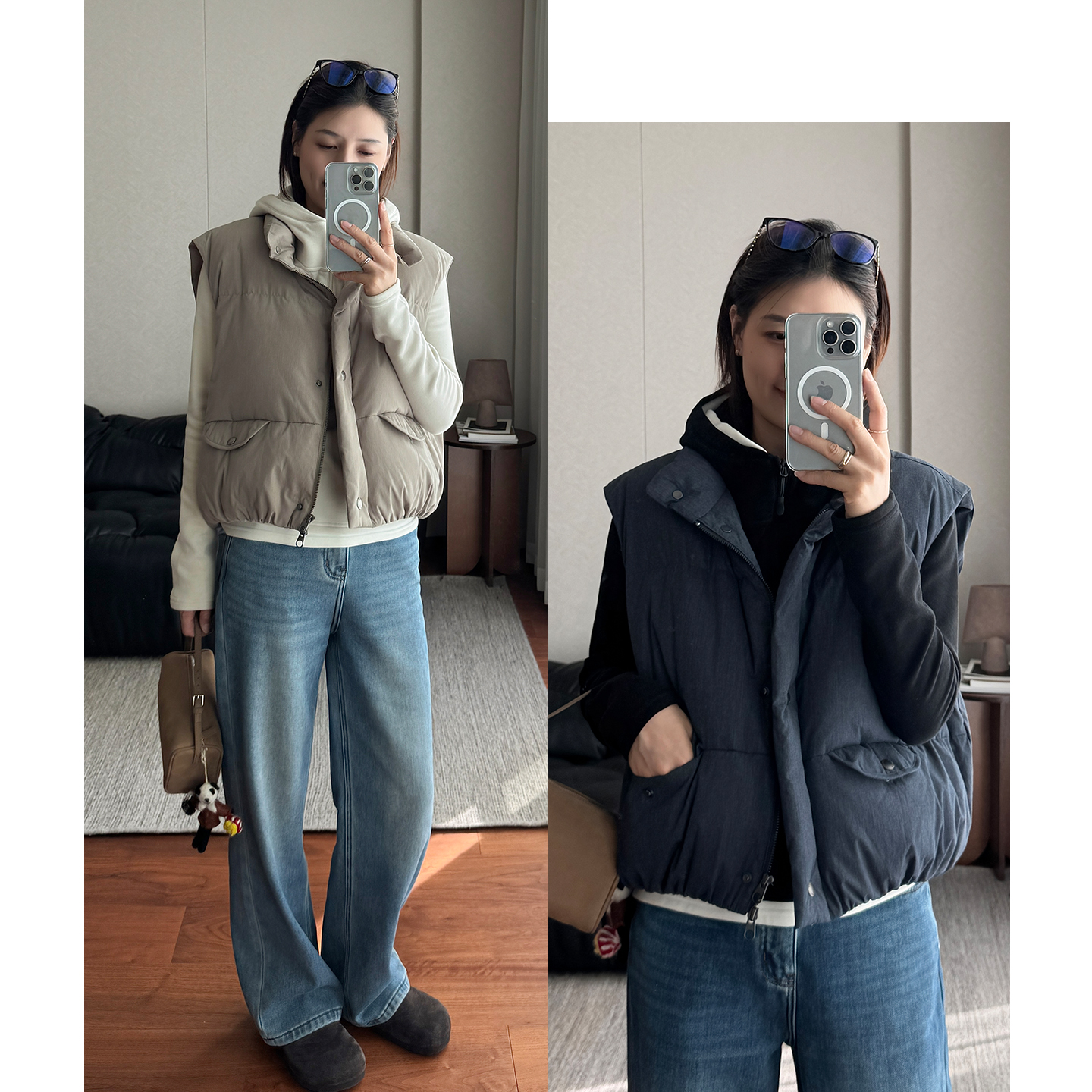 韩版休闲纯色宽松保暖羽绒马甲