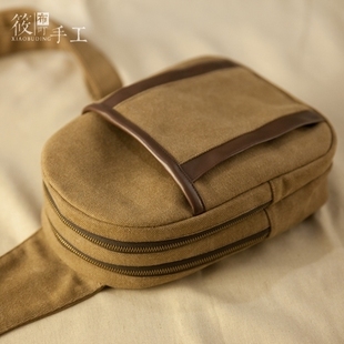 布艺DIY材料包休闲双层胸包 筱布叮 手工DIY单肩斜跨包视频教程