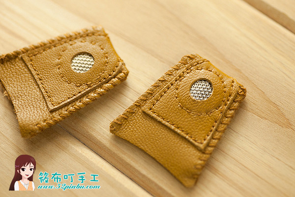 筱布叮 羊皮顶针 护指套 DIY工具 手工压线手指套 手缝工具
