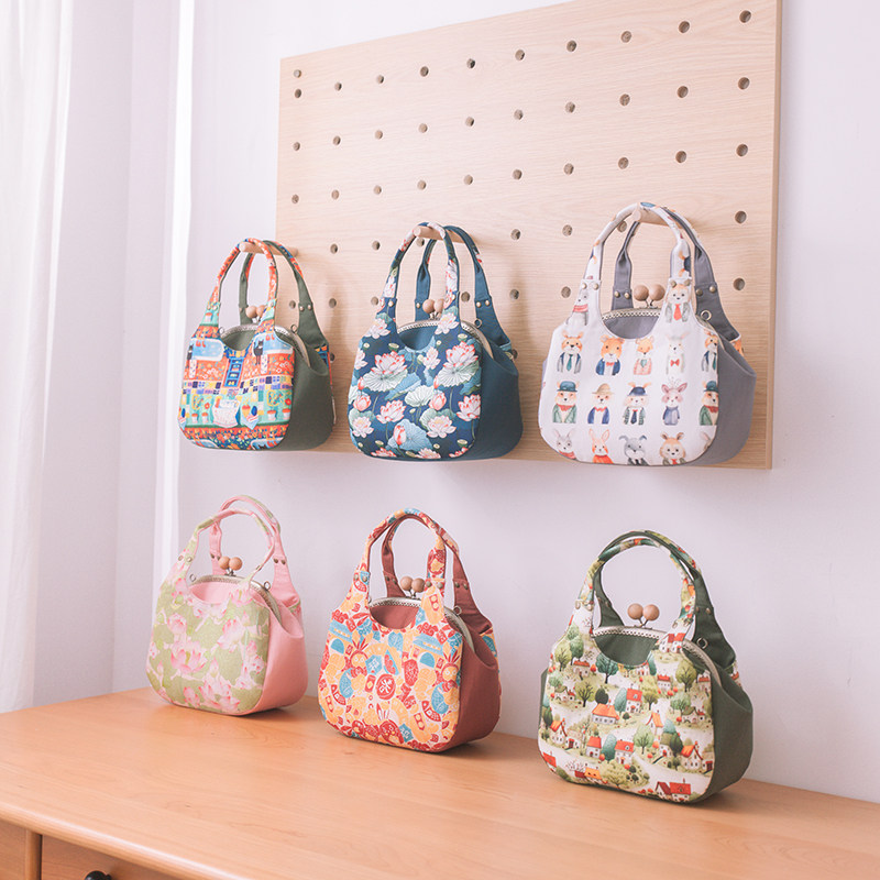 手工自制diy材料包 三层手提口金包  手作缝纫布艺 视频制作教程,居家布艺,缝纫DIY材料套装,淘宝优惠券,粉丝福利购,淘宝优惠卷