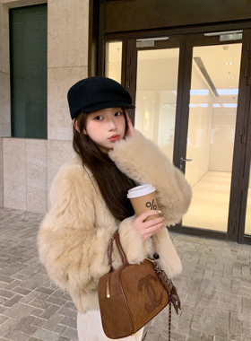 清仓特价 冬日小贵妇进口托斯卡纳皮毛一体皮草外套女新款