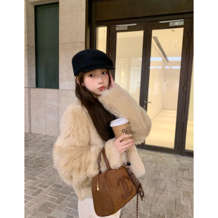 清仓特价 冬日小贵妇进口托斯卡纳皮毛一体皮草外套女新款