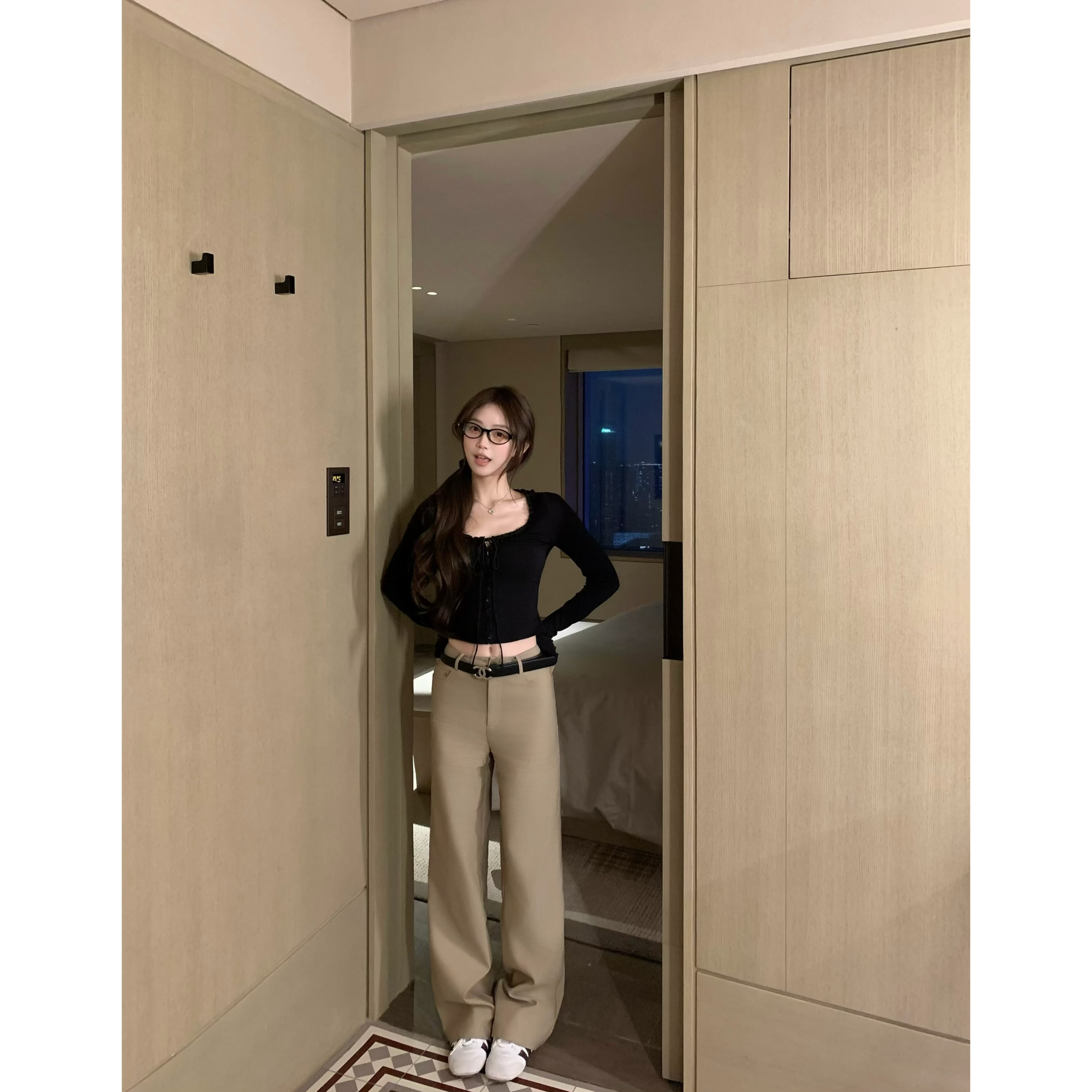 BBen 质感日常 两色百搭休闲裤女2026夏季新款韩版显高显瘦直筒裤