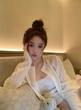 BBen 甜度满满 爱心钩花针织开衫女薄款2026夏季新款空调衫小上衣