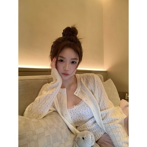 BBen 甜度满满 爱心钩花针织开衫女薄款2026夏季新款空调衫小上衣