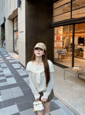 BBen onni出街 自带披肩羊毛衫女毛衣2025秋冬新款高级感法式上衣