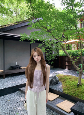 BBen 入夏私语 灰紫调木耳边天丝无袖背心女夏季2025新款外穿上衣