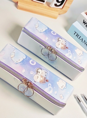 99CREAT日系可爱梦幻动物笔袋学生便携大容量文具盒创意收纳包