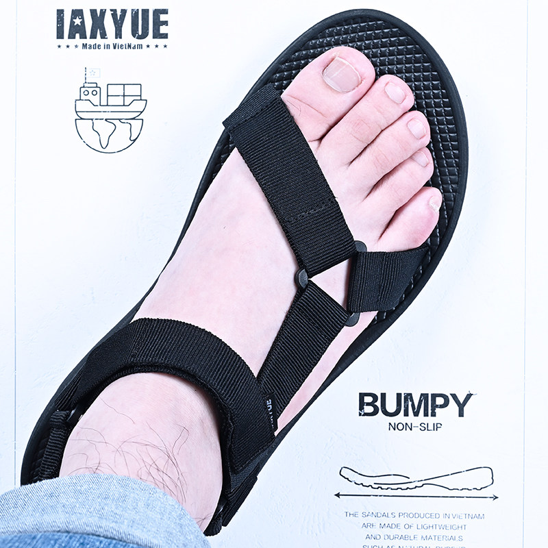 越南进口男士凉鞋情侣新款潮男生夏外穿青少年中学生夏天沙滩鞋子