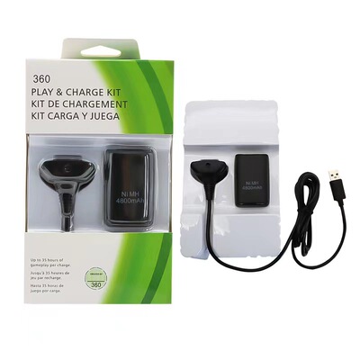 现发XBOX360无线手柄电池+线 xbox360手柄电池套装电池加充电线套