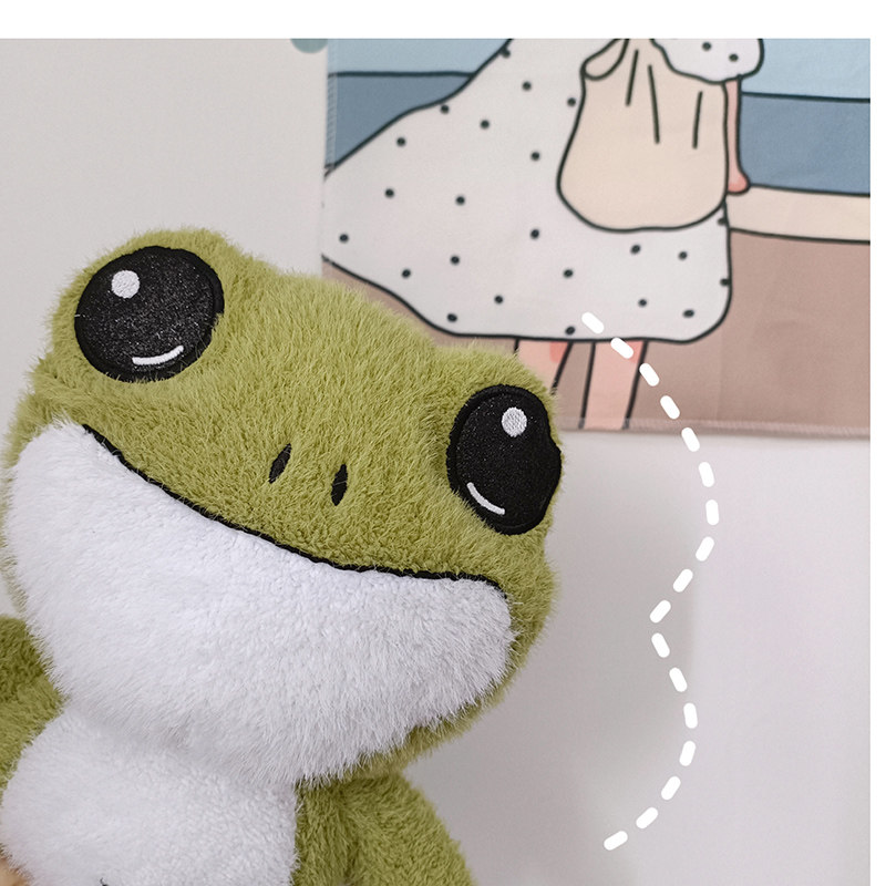 一只快乐的小青蛙可爱萌治愈系微笑青蛙毛绒玩具公仔儿童安抚娃娃