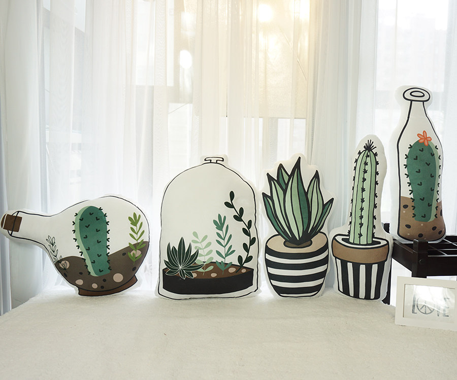 [Botanical Gardener] ins Northern Europe green Cactus Succulent plants Potted plant Pillows Like a breath of fresh air Home Pillowin the Home Fabric , Pillow/Pillow  category - from Buy2taobao.com to provide professional Taobao agent buy service