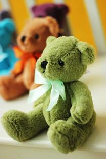 婚庆礼品娃娃 吸盘挂件熊 迷你小熊公仔娃娃毛绒玩具 七彩小熊